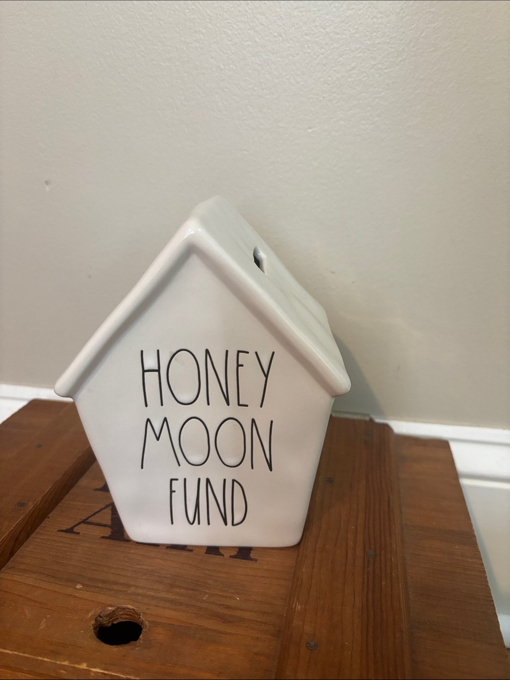 Rae Dunn Honeymoon Fund Ceramic House Bank Magenta Artisan Collection Wedding
